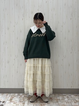 「アイテム（ドレスシューズ、ベージュ系）」を使った、ayamiさん（レディース・153cm）の秋コーディネート