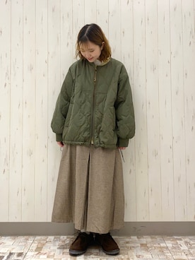 「Samansa Mos2（サマンサ モスモス）の襟刺繍シャーリング前後2WAYブラウス（シャツ/ブラウス）」を使った、ayamiさん（レディース・153cm）の秋コーディネート