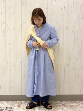 「サマンサ モスモス(Samansa Mos2)」｜「アイテム（シャツワンピース）」を使った、ayamiさん（レディース・153cm）の春コーディネート