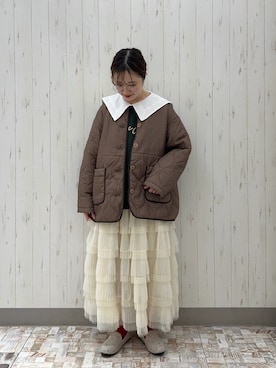 「秋」｜「アイテム（ブルゾン）」を使った、ayamiさん（レディース・153cm）の秋コーディネート