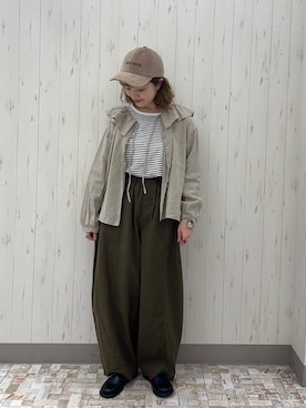 「Samansa Mos2（サマンサ モスモス）のエッグパンツ（その他パンツ）」を使った、ayamiさん（レディース・153cm）の秋コーディネート