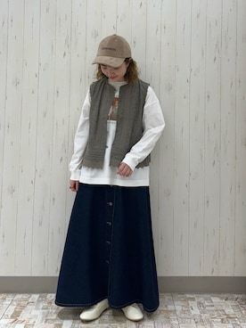 「秋服」｜「アイテム（ベスト、グレー系）」を使った、ayamiさん（レディース・153cm）の秋コーディネート