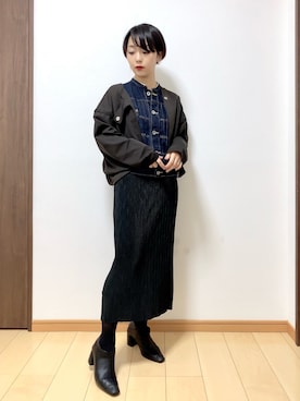 「アイテム（ブーティ）」を使った、ただの民子さん（レディース・149cm）の秋コーディネート