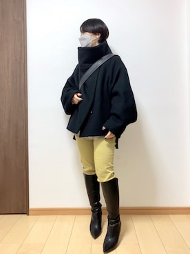 「mici（ミチ）のアイテム（その他アウター）」を使った、ただの民子さん（レディース・149cm）の冬コーディネート