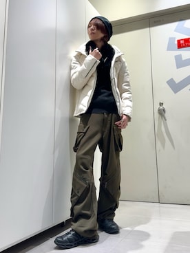 「アイテム（ダウンジャケット/コート）」を使った、Sadaさん（メンズ・171cm）の秋コーディネート