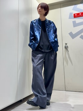 「アイテム（スカジャン）」を使った、Sadaさん（メンズ・171cm）の秋コーディネート