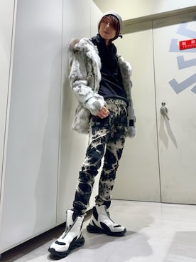 「アイテム（ムートンコート）」を使った、Sadaさん（メンズ・171cm）の秋コーディネート