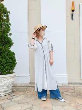 「CONVERSE（コンバース）のconverse（コンバース） ALL STAR OX（オールスターOX）（スニーカー）」を使った、sayo.さん（レディース・150cm）の夏コーディネート