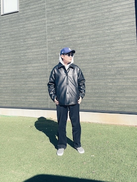 「LOS ANGELES APPAREL（ロサンゼルスアパレル）のアイテム（パーカー）」を使った、da22さん（メンズ・172cm）の冬コーディネート