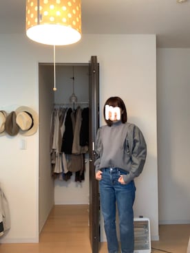 「ZOZO（ゾゾ）のストレートデニムパンツ［WOMEN］（デニムパンツ）」を使った、komameさん（レディース・150cm）の春コーディネート