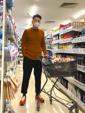 「MANGO（マンゴ）のアイテム」を使った、kashi.vietさん（メンズ・177cm）の冬コーディネート