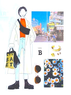 「イラストコーデ」｜「アイテム（ジャケット/アウター）」を使った、DIVER.Kさん（レディース・157cm）の冬コーディネート