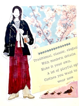 「EDWIN（エドウィン）のアイテム」を使った、DIVER.Kさん（レディース・157cm）の春コーディネート