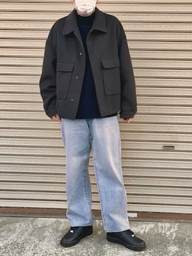 「WYM LIDNM（ウィム バイ リドム）のアイテム（ブルゾン）」を使った、yuさん（メンズ・168cm）の冬コーディネート