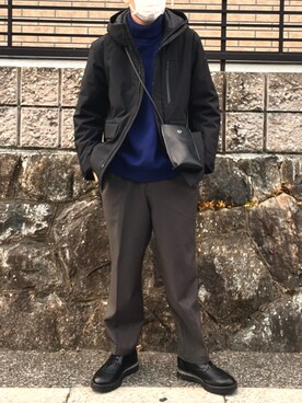 「大学生コーデ」｜「アイテム（マウンテンパーカー）」を使った、yuさん（メンズ・168cm）の冬コーディネート