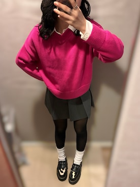 「GAP（ギャップ）のアイテム（トップス）」を使った、朱さん（レディース・158cm）の冬コーディネート