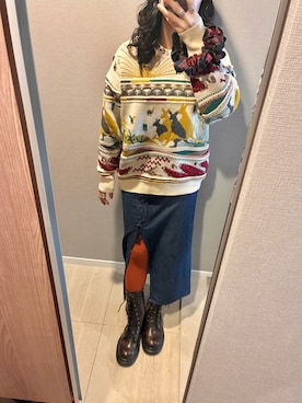 「Ameri（アメリ）のアイテム（シューズ）」を使った、朱さん（レディース・158cm）の冬コーディネート