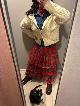 「Ameri（アメリ）のアイテム」を使った、朱さん（レディース・158cm）の冬コーディネート