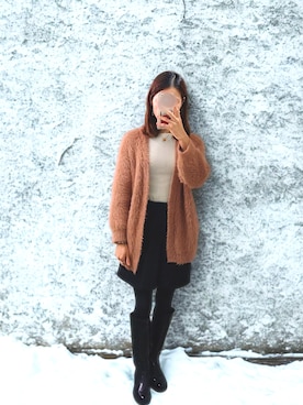 「HERMES（エルメス）のアイテム」を使った、福島めぐみ(meg)さん（レディース・165cm）の冬コーディネート