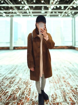 「アイテム（レッグウェア）」を使った、福島めぐみ(meg)さん（レディース・165cm）の秋コーディネート