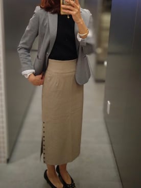 「JIMMY CHOO（ジミーチュウ）のアイテム（シューズ）」を使った、福島めぐみ(meg)さん（レディース・165cm）の冬コーディネート
