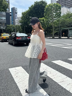 「Chico（チコ）のアイテム（デニムパンツ）」を使った、moemini32さん（レディース・157cm）の春コーディネート