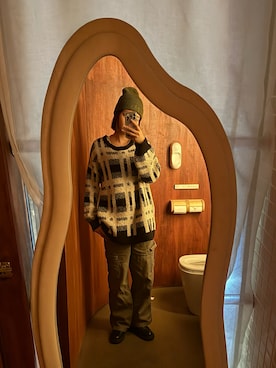 「H&M（エイチ・アンド・エム）のアイテム（カーゴパンツ）」を使った、yksnow0903さん（レディース・165cm）の冬コーディネート