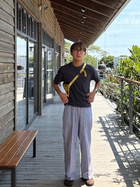 「アイテム（サンダル）」を使った、shogoodさん（メンズ・177cm）の秋コーディネート