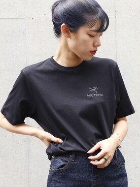 「ARC'TERYX（アークテリクス）のアイテム（トップス、ブラック系）」を使った、ROOPTOKYO_sakiさん（レディース・160cm）の夏コーディネート