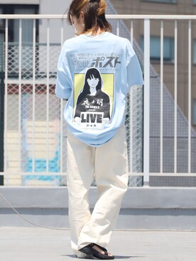 「ROOPTOKYO（ループトウキョウ）のアイテム（トップス、ブルー系）」を使った、ROOPTOKYO_sakiさん（レディース・160cm）の夏コーディネート