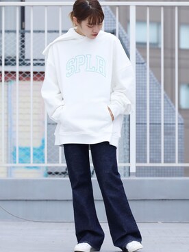 「ROOPTOKYO（ループトウキョウ）のアイテム（トップス、ホワイト系）」を使った、ROOPTOKYO_sakiさん（レディース・160cm）の夏コーディネート