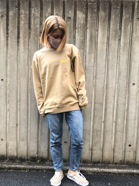 「ROOPTOKYO（ループトウキョウ）のアイテム（トップス、ベージュ系）」を使った、ROOPTOKYO_sakiさん（レディース・160cm）の秋コーディネート