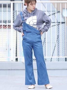 「THE NORTH FACE（ザノースフェイス）のアイテム（パーカー、グレー系）」を使った、ROOPTOKYO_sakiさん（レディース・160cm）の秋コーディネート
