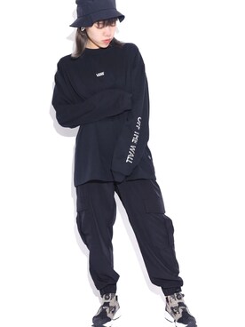 「VANS（バンズ）のアイテム（トップス、ブラック系）」を使った、ROOPTOKYO_sakiさん（レディース・160cm）の夏コーディネート
