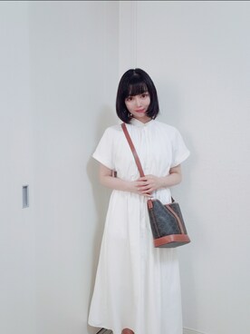 「セリーヌ」｜「アイテム（ワンピース/ドレス）」を使った、pさん（レディース・151cm）の夏コーディネート