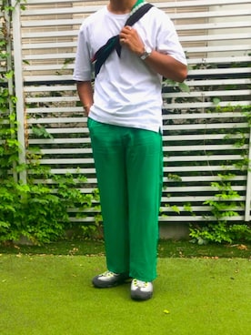 「たすき掛け」｜「アイテム（財布/小物）」を使った、roiさん（メンズ・166cm）の夏コーディネート