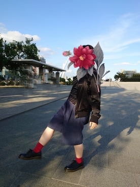 「agnes b.（アニエスベー）のアイテム（ブルゾン）」を使った、kumakichikichi🏳️‍🌈さん（レディース・147cm）の秋コーディネート