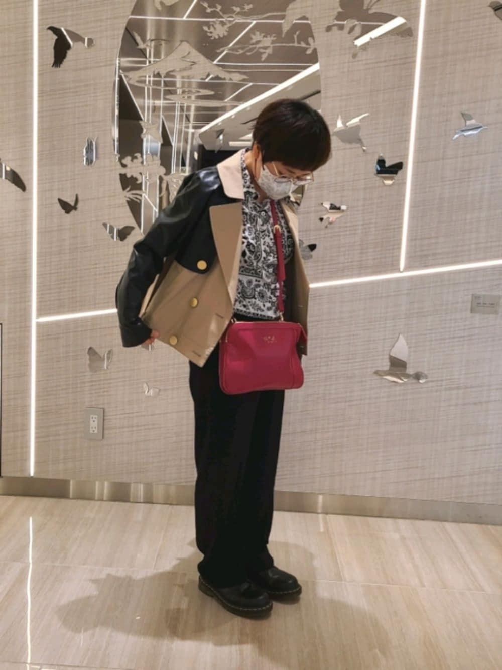 Diagram（ダイアグラム）の「レザーミックストレンチジャケット