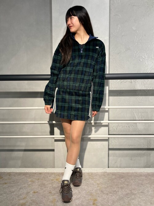 adidas Originals/コーデュロイ タータン ハーフジップトップ（楽天 