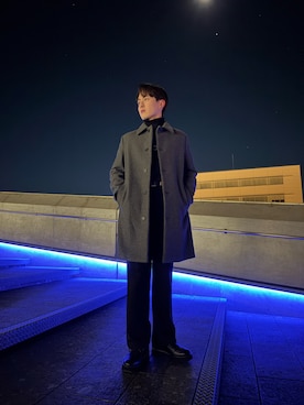 「アイテム（ステンカラーコート）」を使った、Ryujiさん（メンズ・168cm）の秋コーディネート