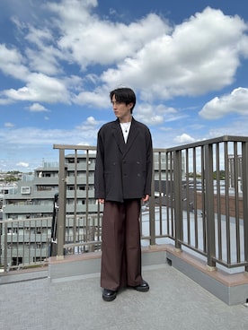 「アイテム（セットアップ、ブラック系）」を使った、Ryujiさん（メンズ・168cm）の秋コーディネート