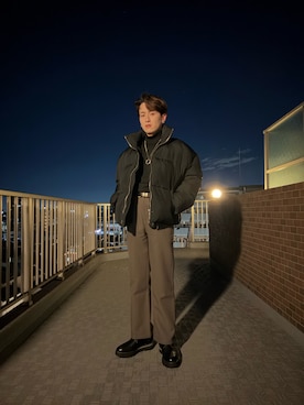 「アイテム（ダウンジャケット/コート）」を使った、Ryujiさん（メンズ・168cm）の秋コーディネート