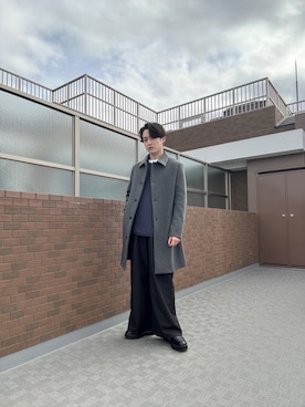 「アイテム（ステンカラーコート）」を使った、Ryujiさん（メンズ・168cm）の秋コーディネート