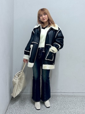 「FREE'S MART（フリーズマート）のアイテム（ジャケット/アウター）」を使った、17mfmさん（骨格ナチュラル・レディース・158cm）の冬コーディネート