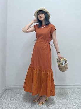 「FREE'S MART（フリーズマート）のアイテム（かごバッグ）」を使った、17mfmさん（レディース・158cm）の夏コーディネート