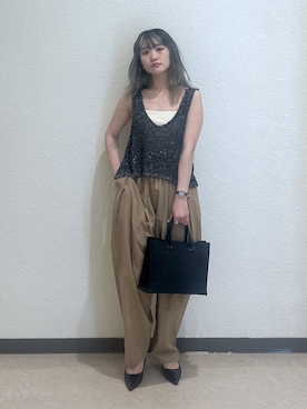 「アイテム（キャミソール）」を使った、17mfmさん（レディース・158cm）の夏コーディネート