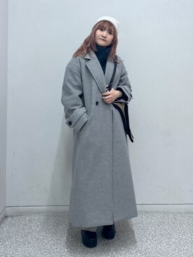 「FREE'S MART（フリーズマート）のアイテム（チェスターコート）」を使った、17mfmさん（レディース・158cm）の秋コーディネート