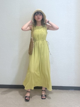 「FREE'S MART（フリーズマート）のアイテム（帽子）」を使った、17mfmさん（レディース・158cm）の夏コーディネート