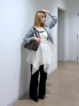 「FREE'S MART（フリーズマート）のアイテム（パンツ）」を使った、17mfmさん（レディース・158cm）の秋コーディネート