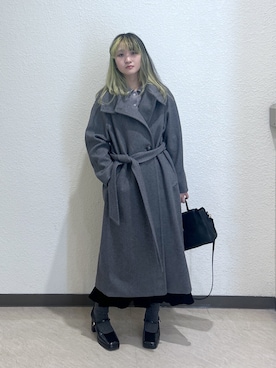 「アイテム（ステンカラーコート）」を使った、17mfmさん（レディース・158cm）の秋コーディネート